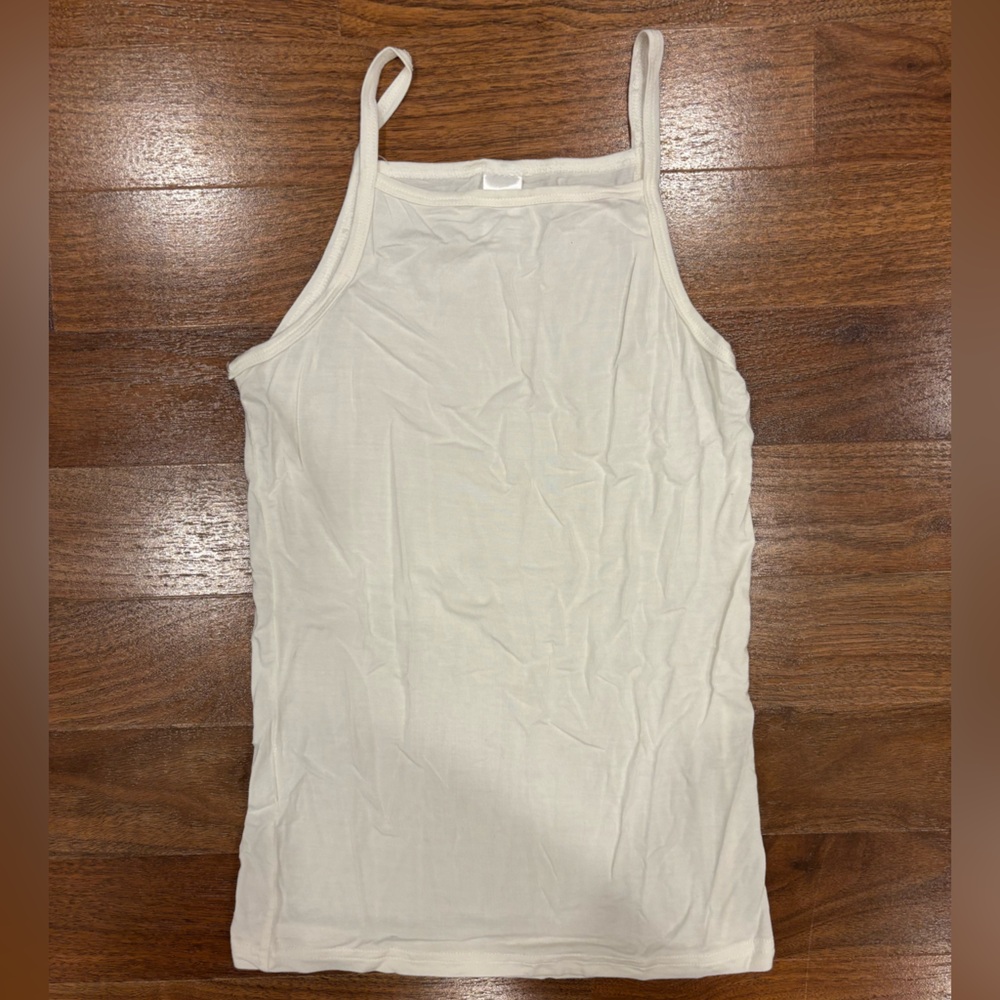 Bluestar Rayon from Bamboo Girls White Tank Top Lightweight Base Layer Cami sz 8